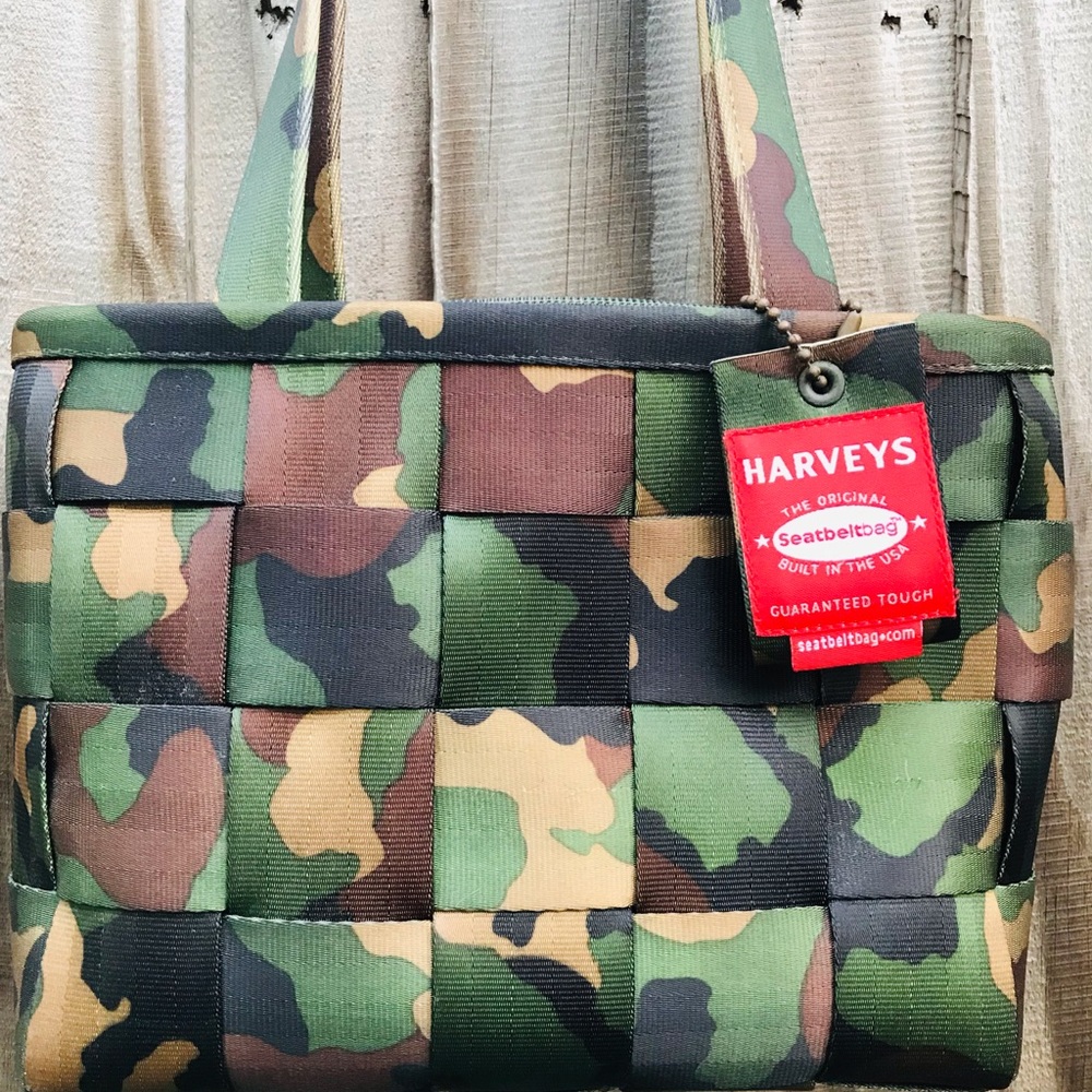 Harveys Plaza tote. Seatbelt purse.Camouflage bag handbag